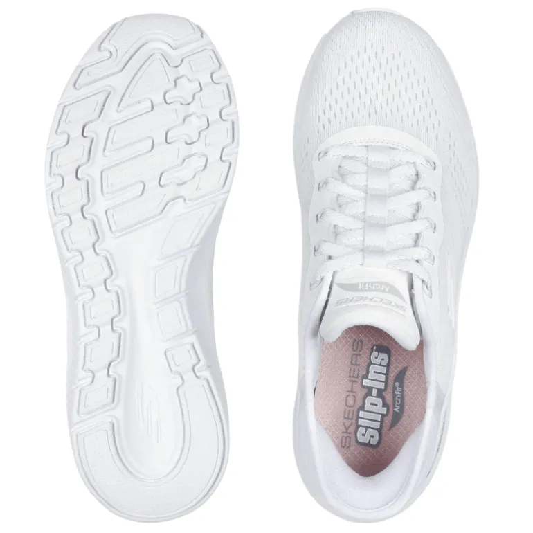 Skechers slip-in damesneaker - Hvid