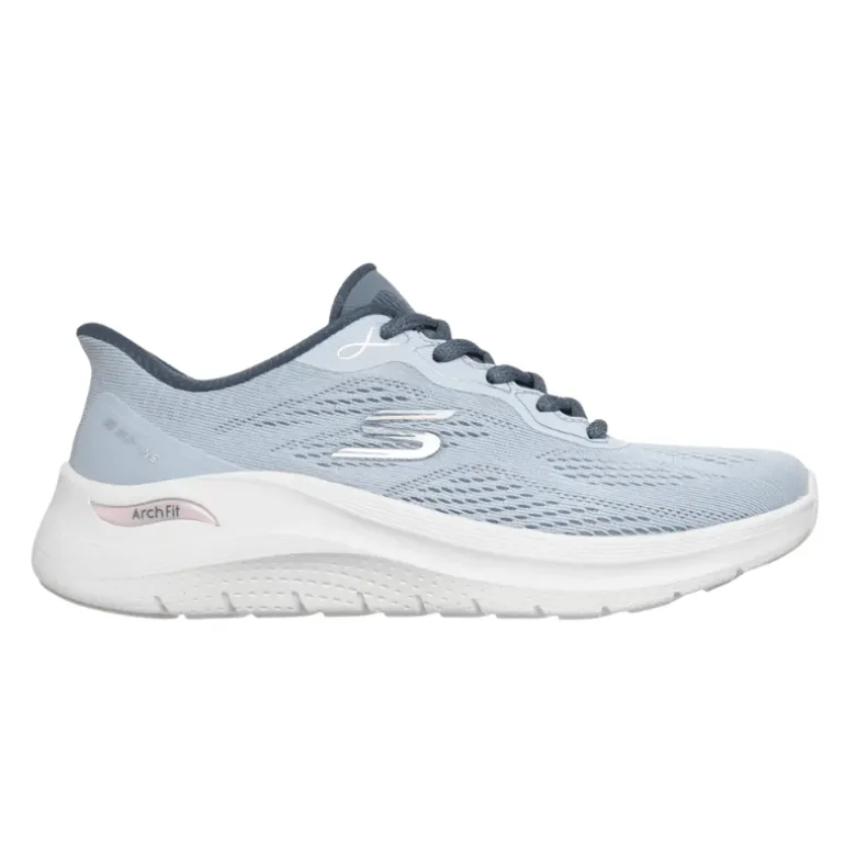 Skechers slip-in damesneaker - Lyseblå