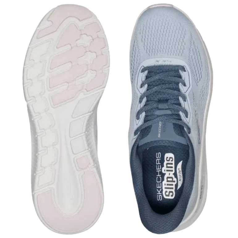 Skechers slip-in damesneaker - Lyseblå