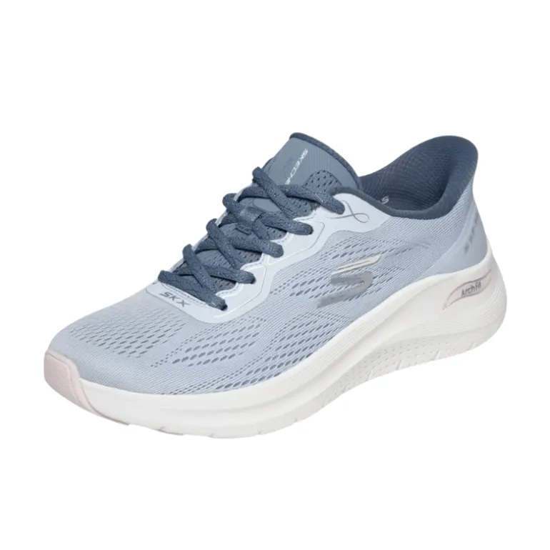 Skechers slip-in damesneaker - Lyseblå