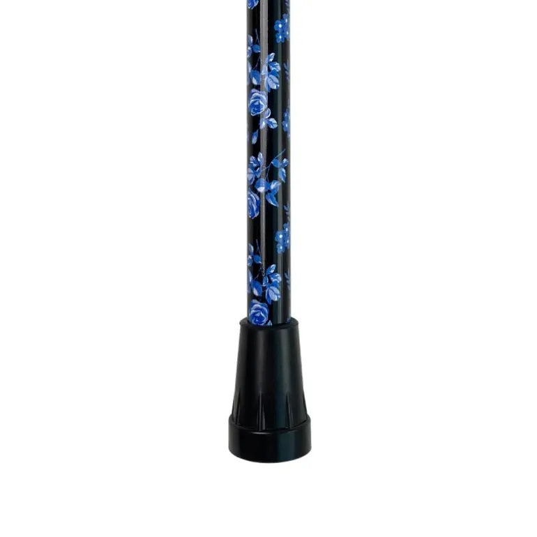 Stok med justerbar højde - Blå blomster
