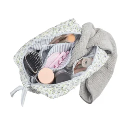 Stor toilettaske i quilt - Blomstret