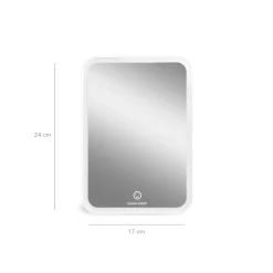 Tablet-spejl med LED - Hvid