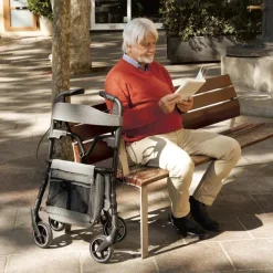 W4 rollator / indkøbsvogn - Grå