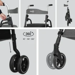 W05 rollator / indkøbsvogn - Grøn